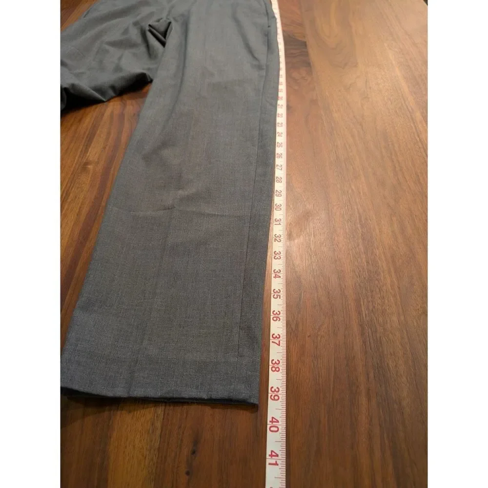 Calvin Klein Boys Gray Flat Front Bi-Stretch Straight Leg Dress Pants Size 18